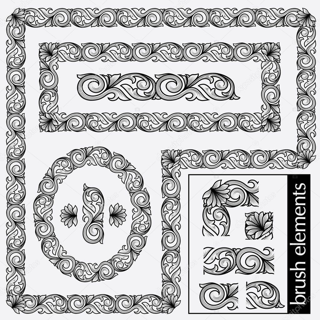 Decorative design elements set