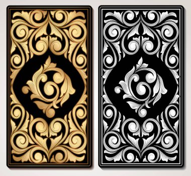 çiçek elemanları ile iki desen