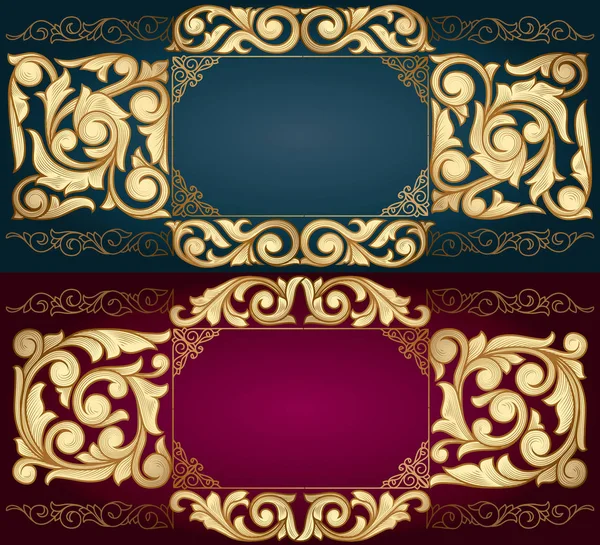 Banner decorativi con ornamento — Vettoriale Stock