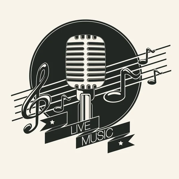 Micrófono de diseño retro — Vector de stock