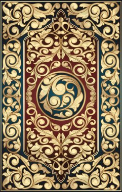 Altın süslü art deco vintage kartı