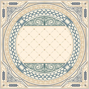 Süslü art deco vintage tasarım kartı