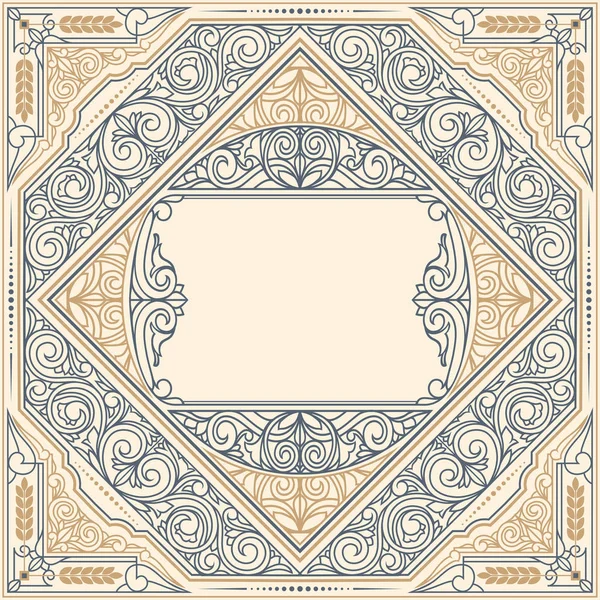 Ornate Art Deco Vintage Design Card — Stock Vector