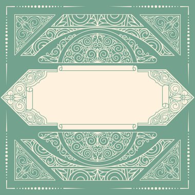 Süslü art deco vintage tasarım kartı
