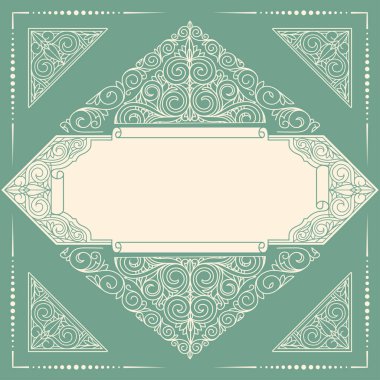 Süslü art deco vintage tasarım kartı