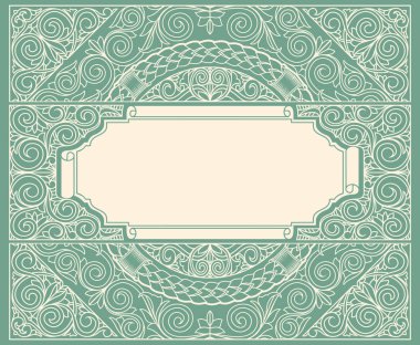 Süslü art deco vintage tasarım kartı