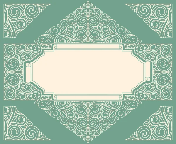 Carte Design Vintage Art Déco Ornée — Image vectorielle