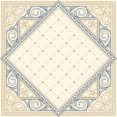 Süslü art deco vintage tasarım kartı