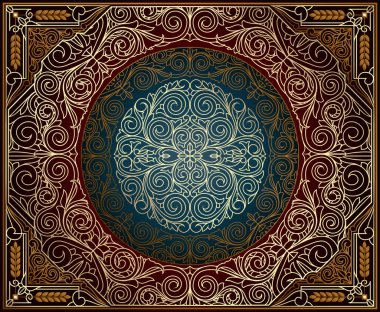 Süslü sanat deco altın antika kart