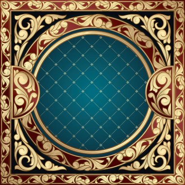 Altın süslü art deco vintage kartı