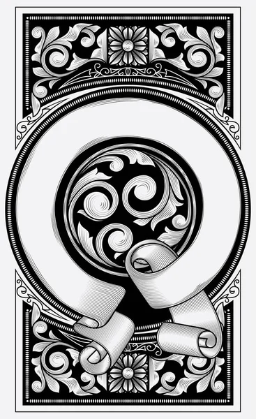 Diseño Art Deco Decorado Vintage Blanco Negro — Archivo Imágenes Vectoriales