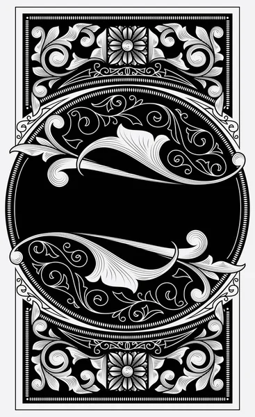 黒と白のヴィンテージの華やかなアートデコデザイン — ストックベクタ