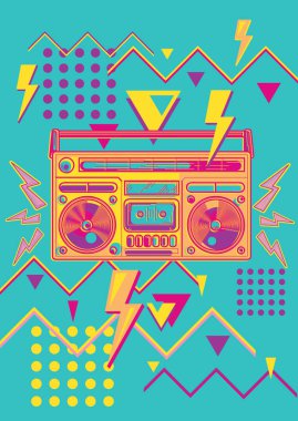 Acayip renkli 80 'lerin müzik tasarımı