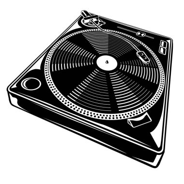 Siyah ve beyaz turntable müzik simgesi