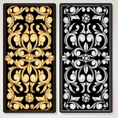 Ornate floral decorative vintage panel