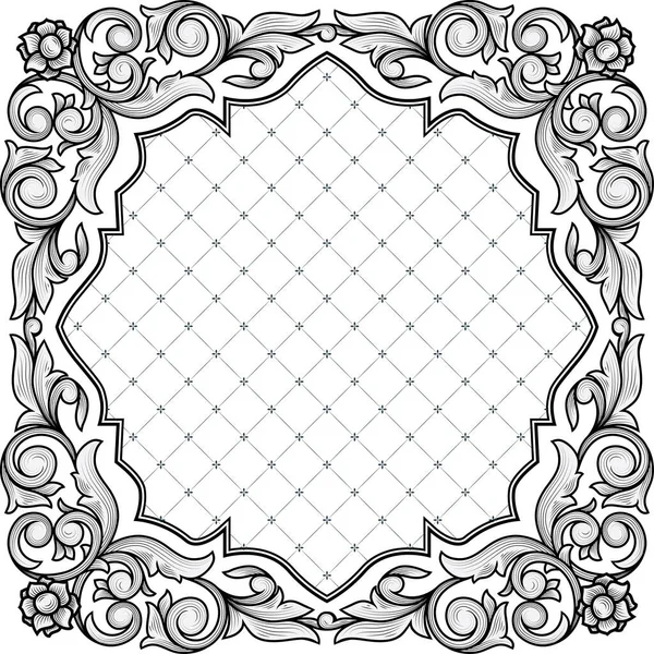 Чорно Білий Вінтажний Декоративний Дизайн — стоковий вектор