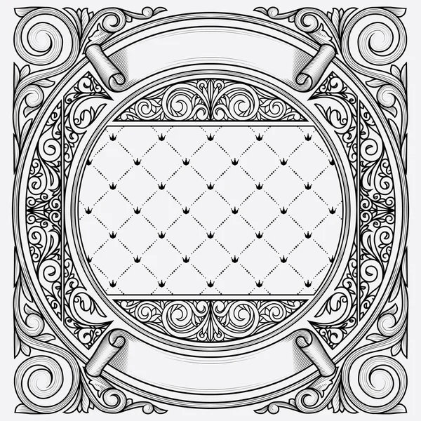 Чорно Біла Вінтажна Декоративна Листівка — стоковий вектор