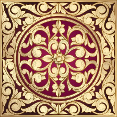 Altın süslü art deco vintage kartı