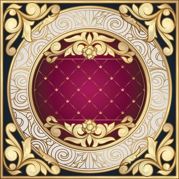 Золота Орнаментальна Художня Листівка — стоковий вектор