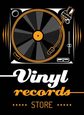 Vinil plaklar döner tablolu müzik tasarımı