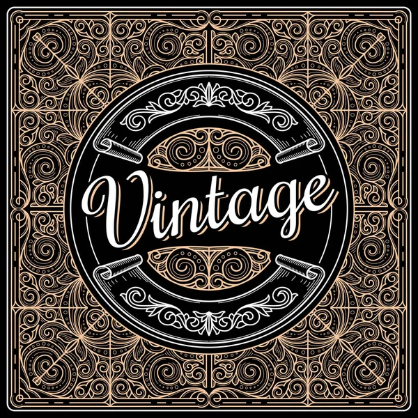 Vintage Decoratieve Sierlijke Label Ontwerp — Stockvector