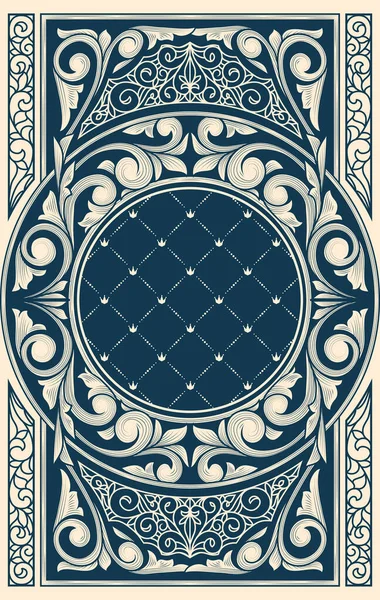 Vintage Decorativo Adornado Diseño Monocromo — Vector de stock