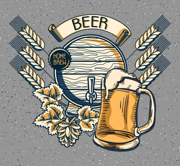 Κάρτα Έμβλημα Μπύρας — Διανυσματικό Αρχείο
