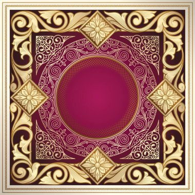 Altın süslü dekoratif vintage tasarımı