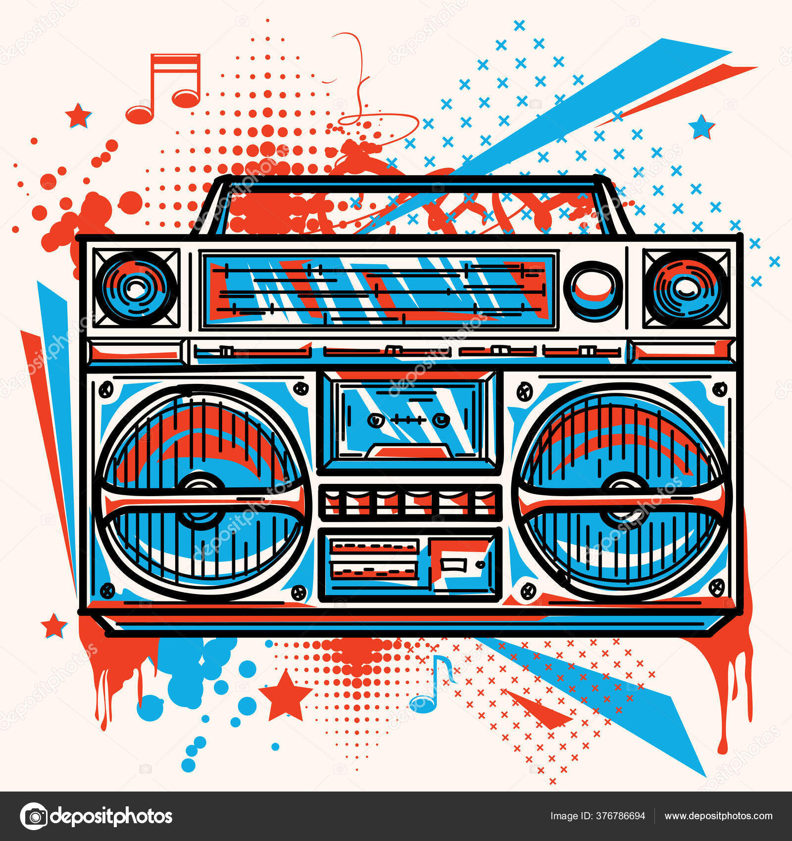 Boombox Graffiti Wallpaper