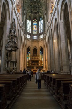 Kutna Hora, Bohemia / Çek Cumhuriyeti-Kasım 2017: St. Barbara katedralin iç