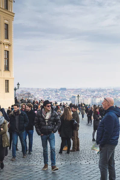 Praga Bohemia República Checa Noviembre 2017 Turistas Punto Vista Cerca — Foto de Stock