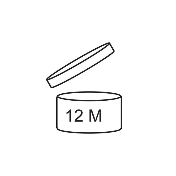 Period After Opening use 12 months sign icon.