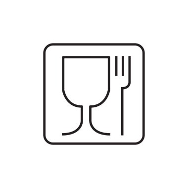 Çatal ve cam basit siyah işareti.