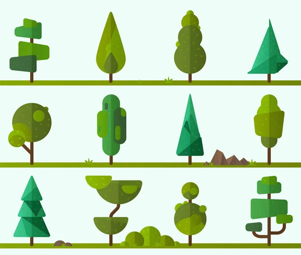 Colección de árboles geométricos — Archivo Imágenes Vectoriales