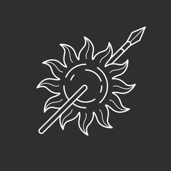 Icono de sol y lanza — Vector de stock