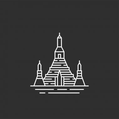 Tayland landmark. Illustations anahat tarzı