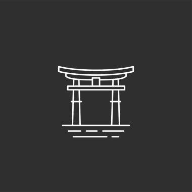 Japonya landmark. Illustations anahat tarzı