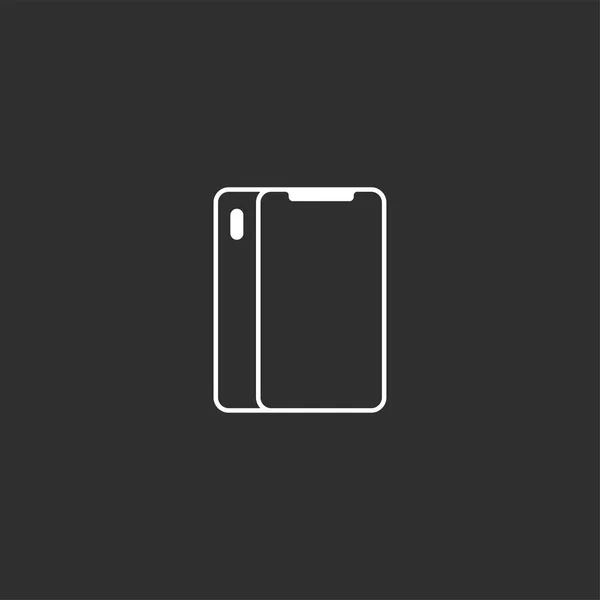 Icona smartphone stile contorno piatto . — Vettoriale Stock