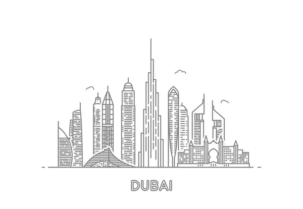 Dubai skyline cidade . — Vetor de Stock