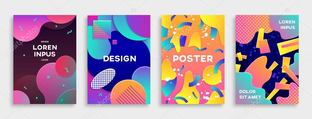 Modern abstract covers set.