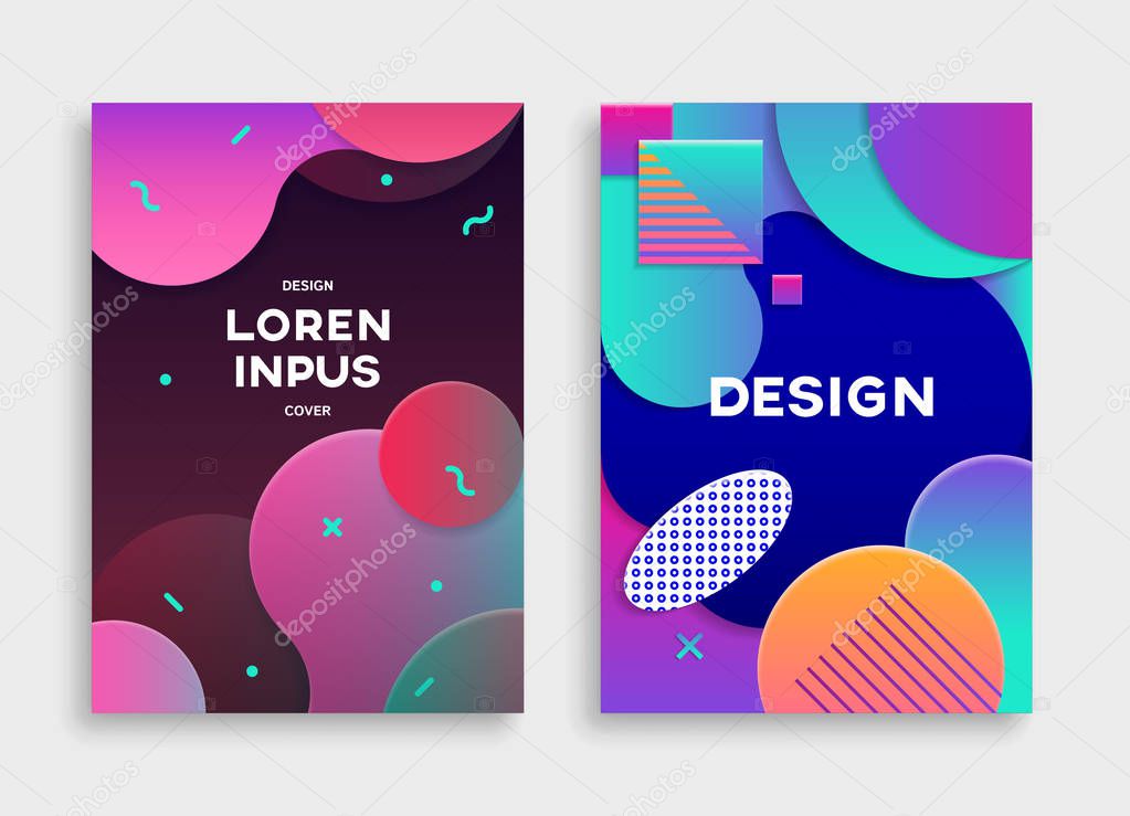 Covers with geometric pattern.
