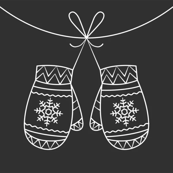 Manoplas de Navidad ilustración . — Vector de stock