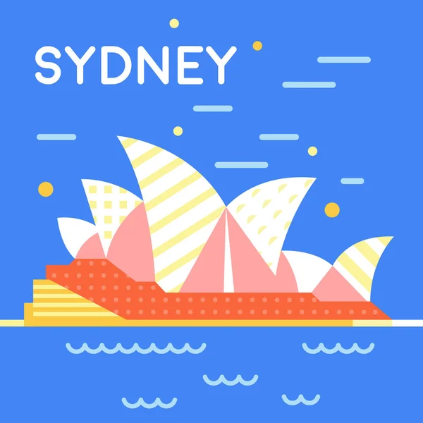 Sydney, Australien. Berömd stads landmärke. — Stock vektor