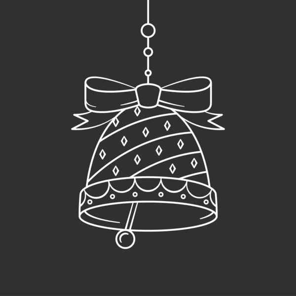 Cloche de Noël. Illustration humeur hiver . — Image vectorielle