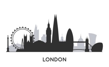 Londra şehir manzarası siluet.