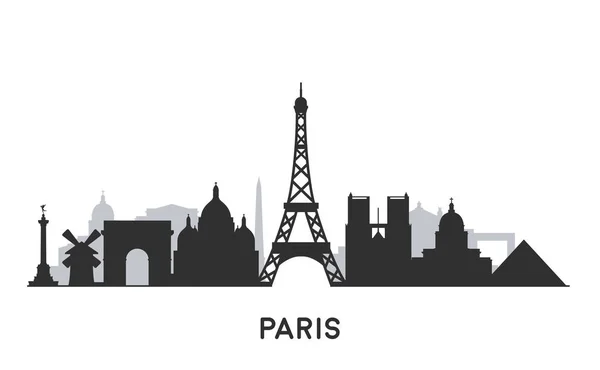 Silueta de París Skyline — Vector de stock