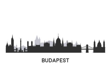 Budapeşte manzarası siluet.