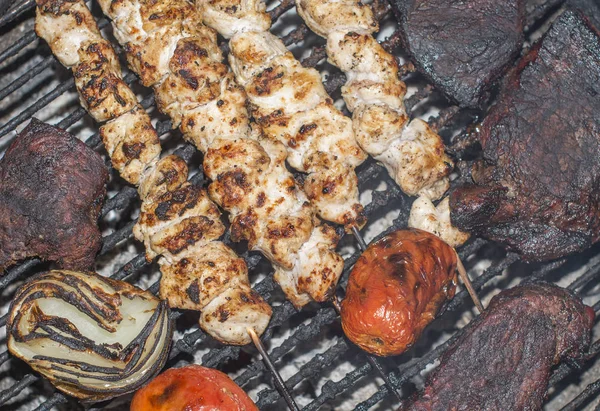 Shish kebab, beef stack — Stock Photo, Image