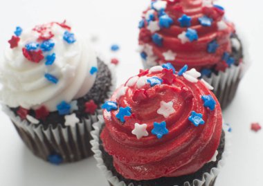 Çikolata cupcakes Amerika bayrak renkleri