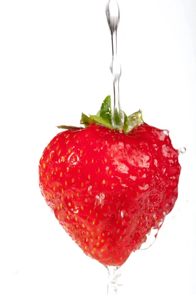 Frische Erdbeeren auf weißem Hintergrund — Stockfoto